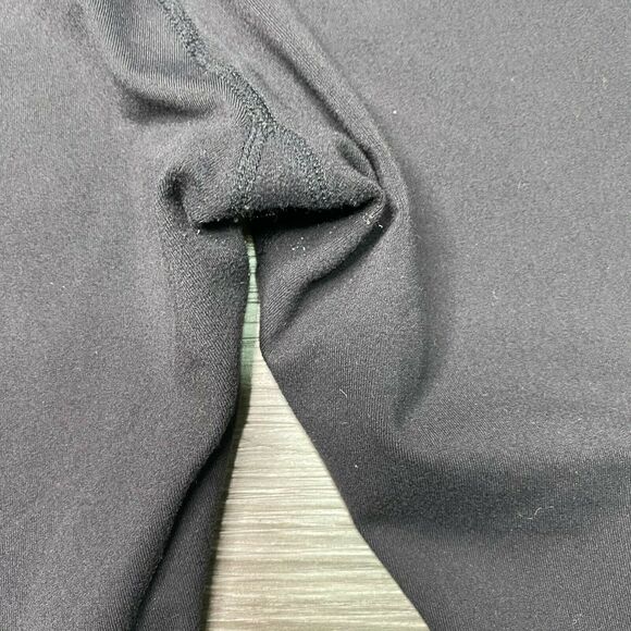 RESE ACTIVEWEAR | sz S Women's Black/Gray Wide Low Rise Ruche Crop Leggings - Picture 5 of 5